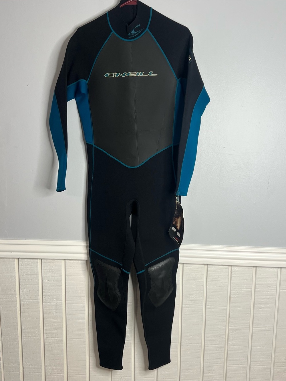 O’neill Hammer 3/2mm Full Body Wet Suit Mens Large Black Blue Made In USA NWT